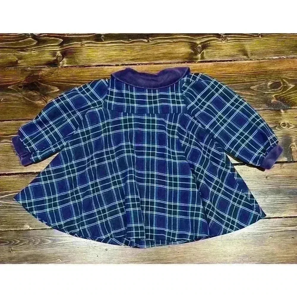 Vintage Good Lad of Philadelphia Toddler Girl Dress Button Up Purple Plaid Size? - Picture 2 of 5